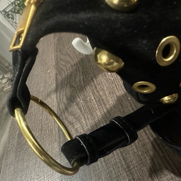 SHEIN Black Crescent Shoulder Bag with Gold Studs - Picture 7 of 10